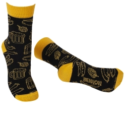BENNON BENNONKY BEER SOCKS BLACK/YELLOW